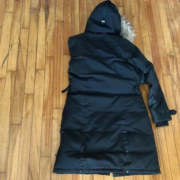 Canada goose black parka with real  fur trim hood kensington - Picture 8 of 15